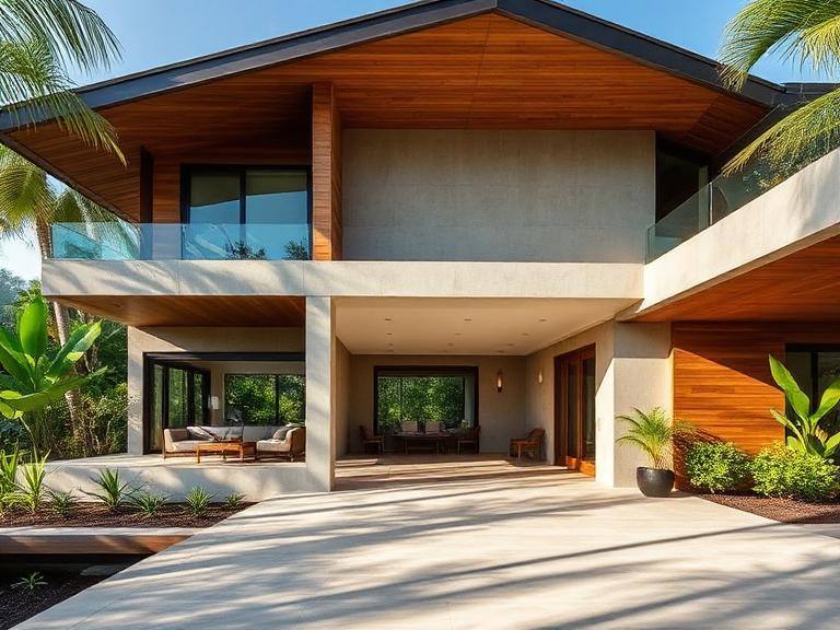 Concrete and wood house