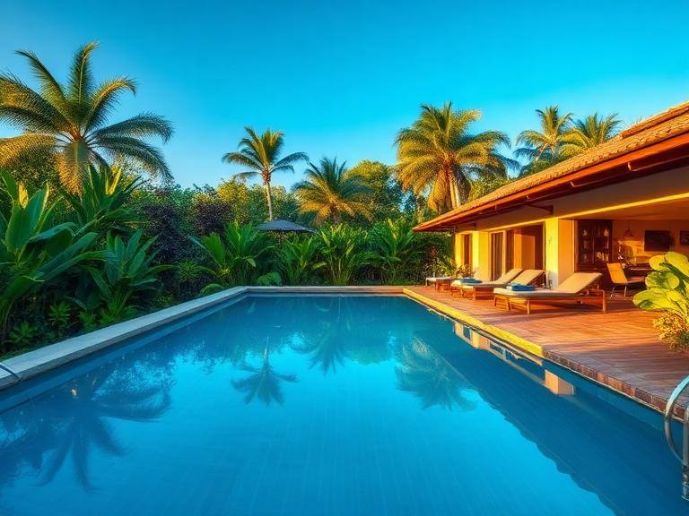 Terrace and pool